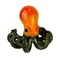 Orange and Antique Bronze Coastal Art Octopus Coiled Tentacles Accent Lamp Small